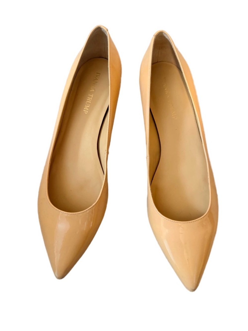 Ivanka Trump Pointed Toe Patent Nude Flats EUC 10.5